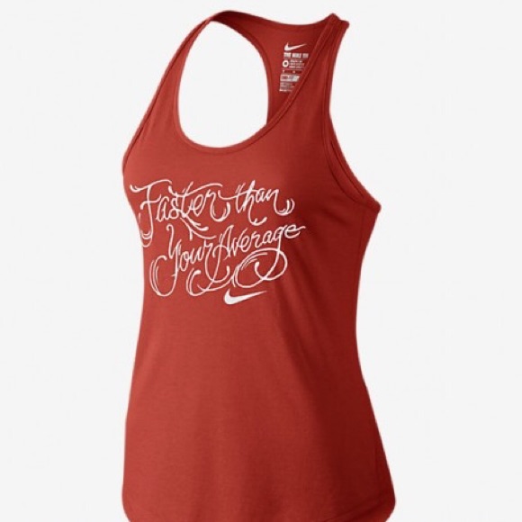 Nike Women’s Red Racerback Tank - 'Faster Than Your Average'